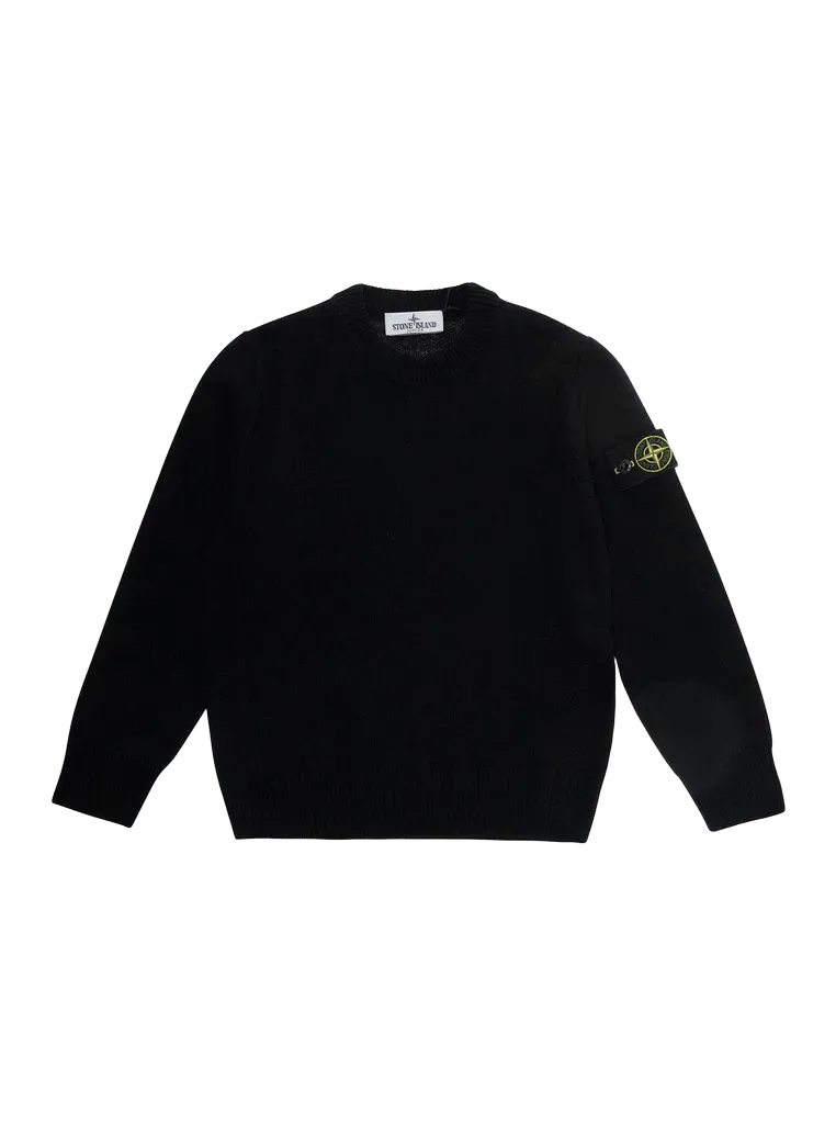Stone Island Wool Crew Neck Sweater — Black