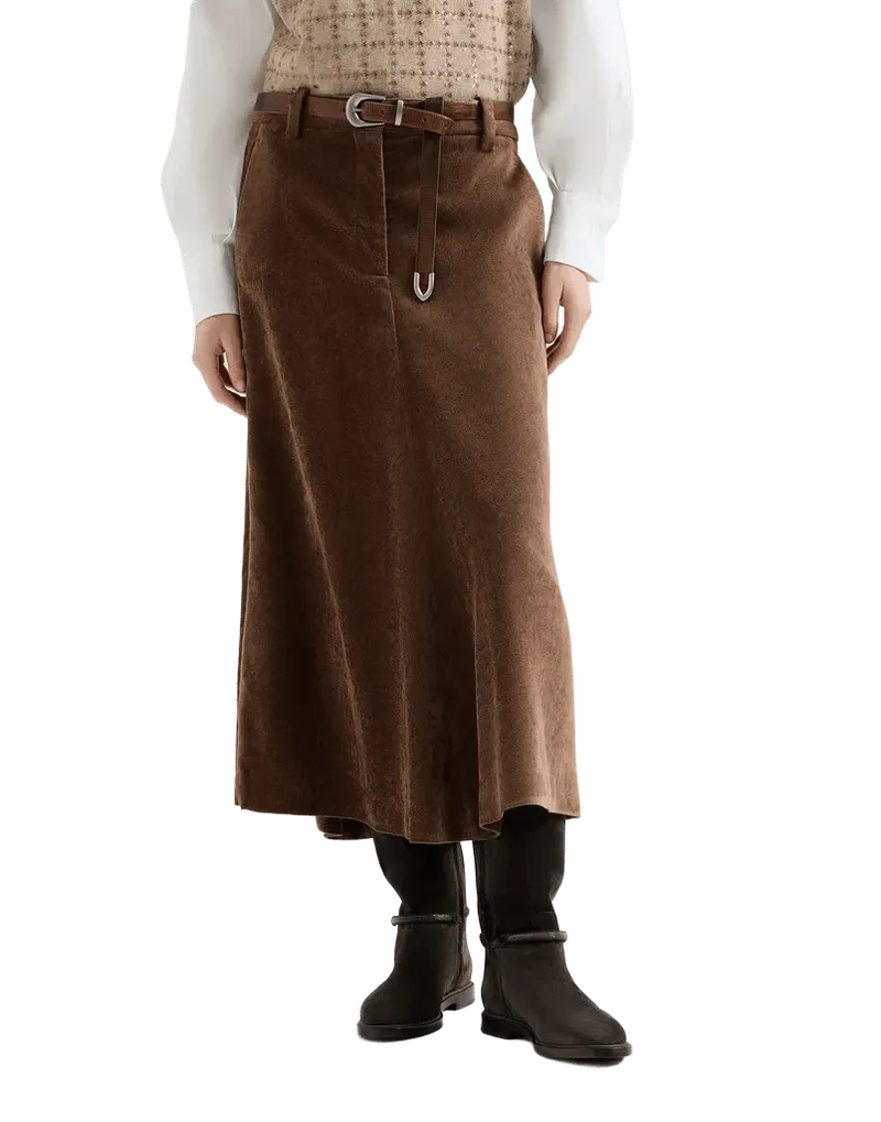 Corduroy flute skirt