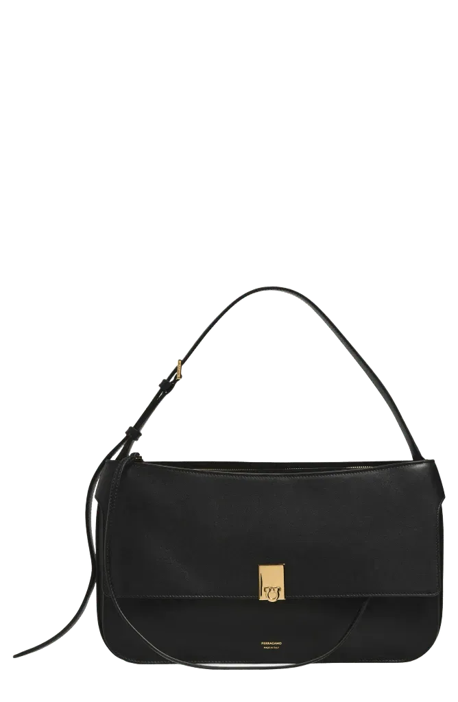 Medium Cara Leather Shoulder Bag