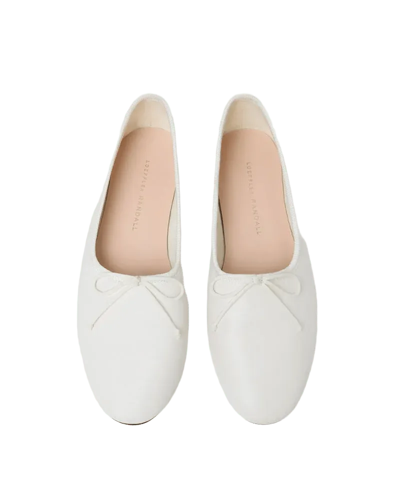 Landon Cream Leather Ballet Flat