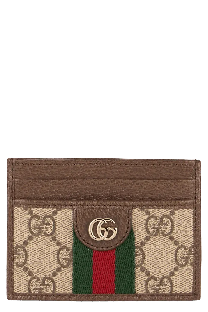 Gucci Ophidia Card Case — Beige