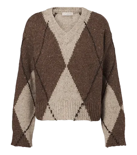 Parish argyle wool and alpaca blend sweater