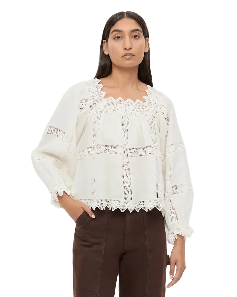 Pauline Embroidered Lace Blouse