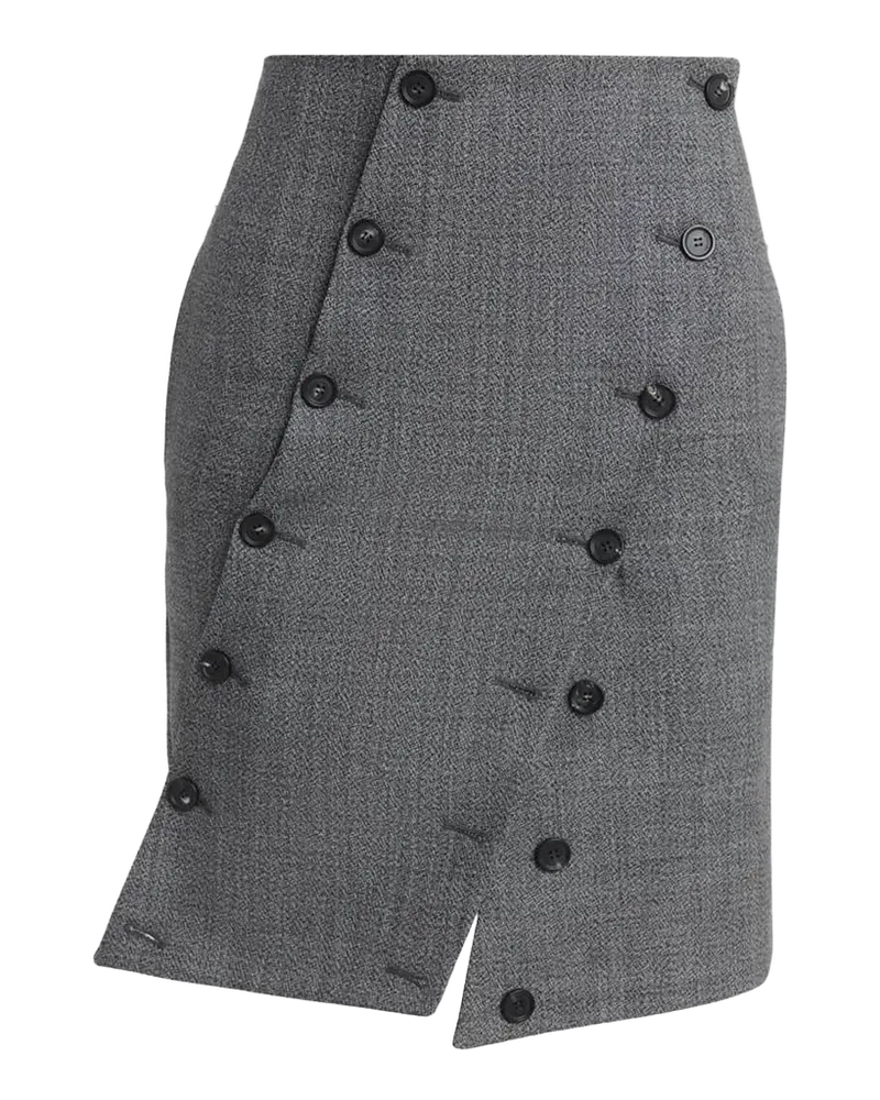 Double-Breasted Mouline Wool Mini Skirt