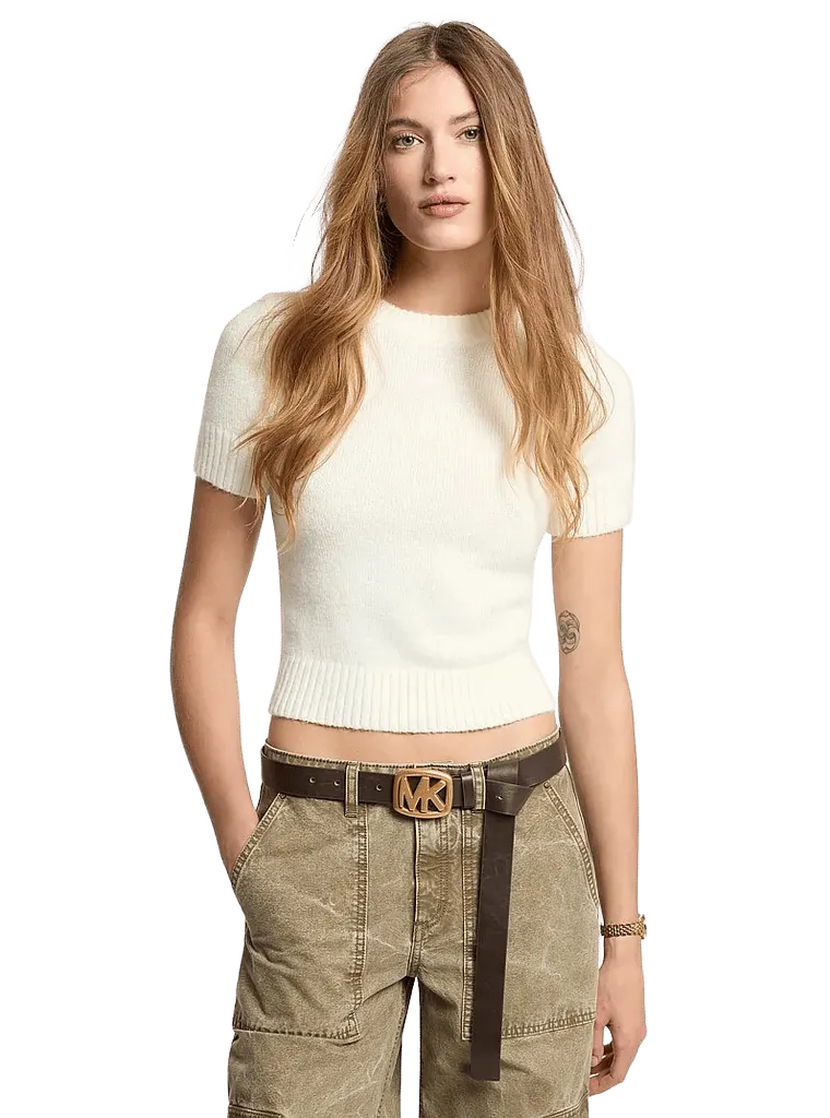 Knit Short-Sleeve Sweater