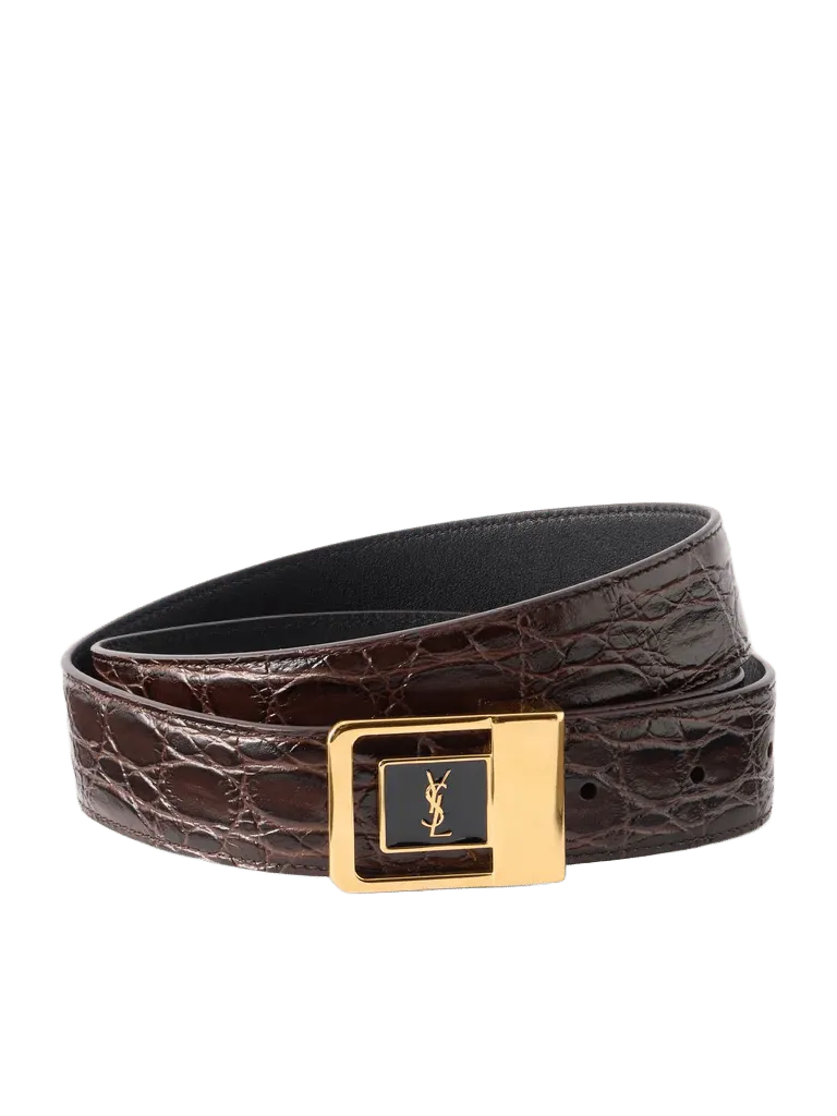 La 66 croc-effect leather belt
