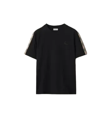 Check Trim Cotton T-shirt