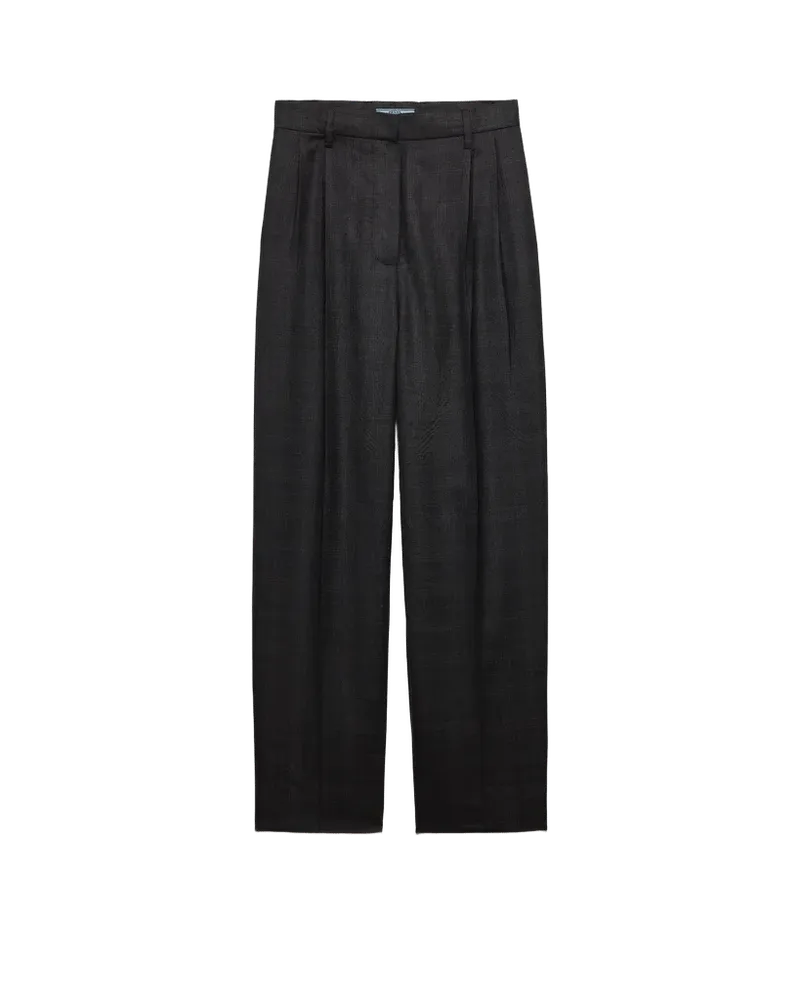 Checked wool pants