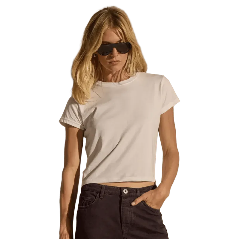 Cotton Jersey Shrunken Tee - White