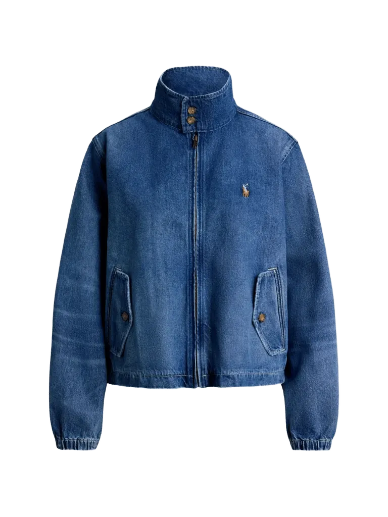 Polo Ralph Lauren logo-embroidered zip-up denim jacket