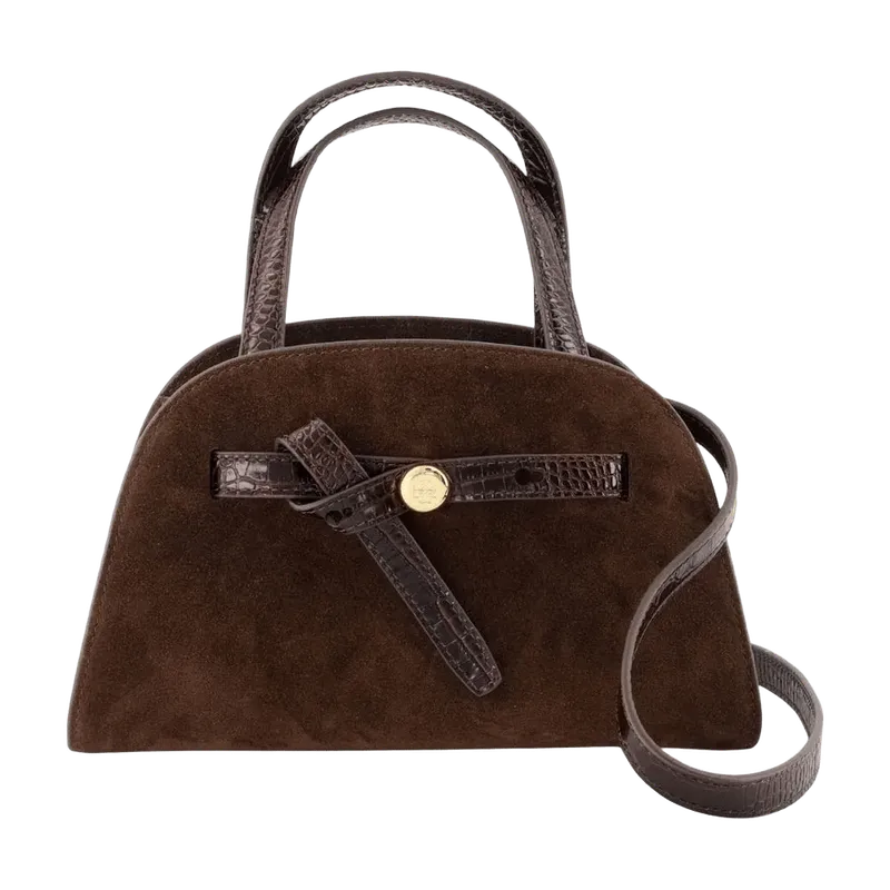 Tory Burch Romy Small Bauletto Shoulder Bag — Brown