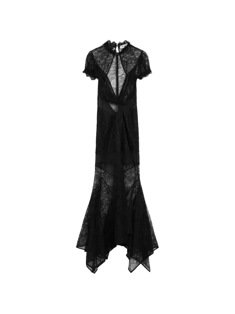 The Attico lace-panelled open-back midi dress