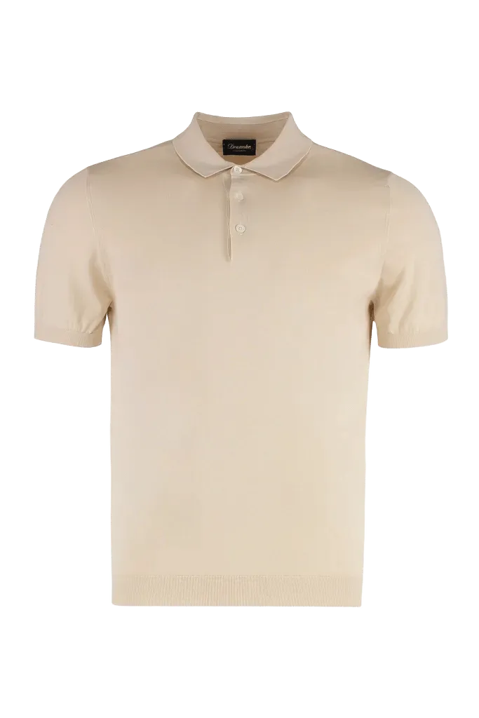 Drumohr Cotton-Knit Polo Shirt — White