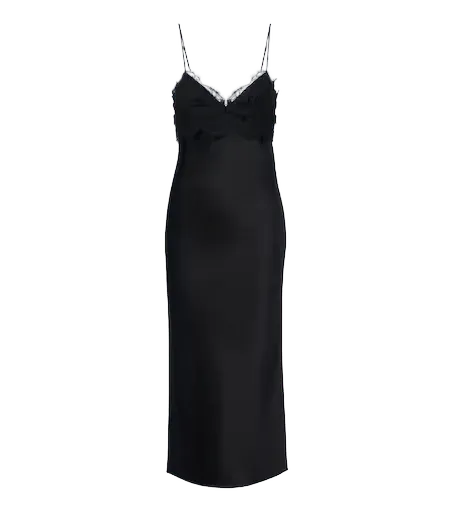 Joelle lace-trimmed satin slip dress