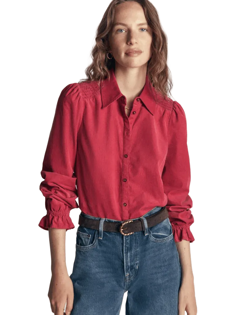 Violet Smock Shoulder Cord Top