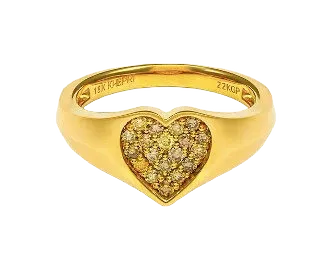 Natural Color Heart Pinky Ring