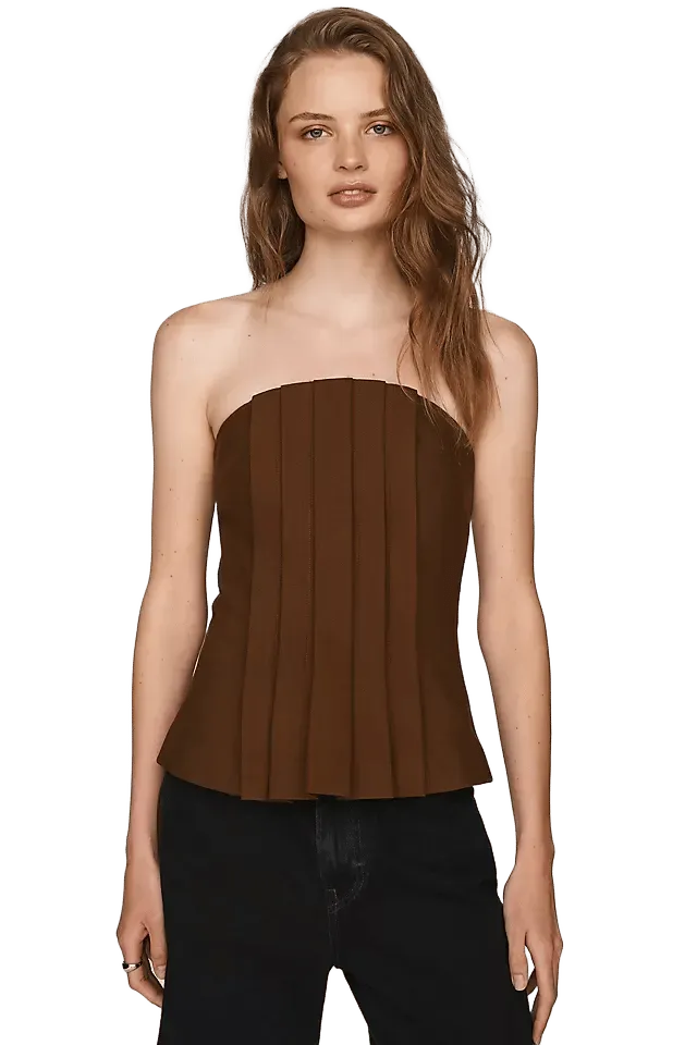 Mare Mare Strapless Pleated Top