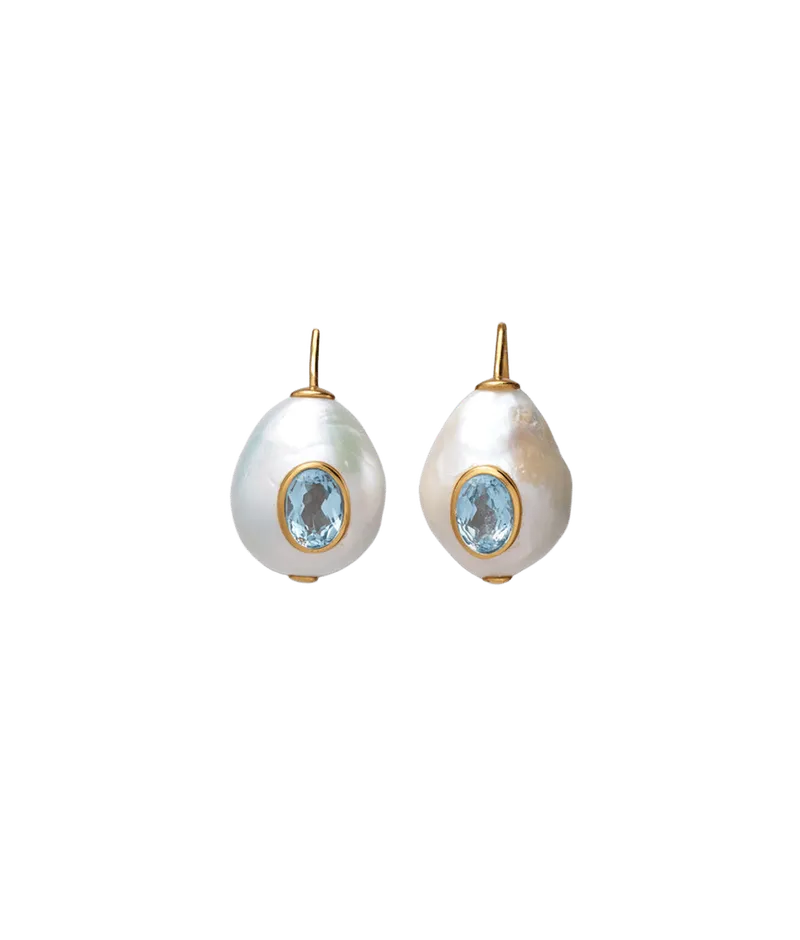 Pearl Pablo Earrings in Blue Topaz