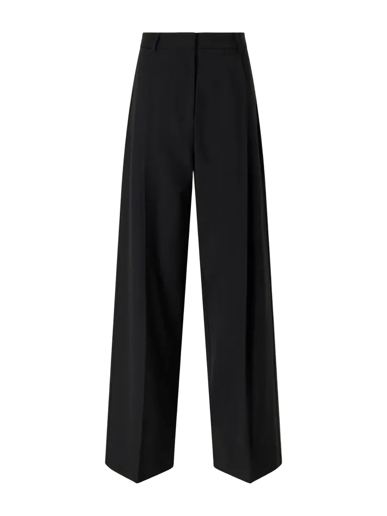 Mika pleated wool straight-leg pants