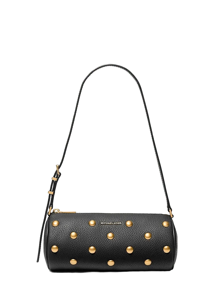 Izzy Small Studded Pebbled Leather Barrel Pochette