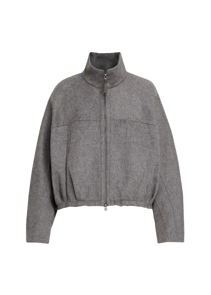 Brunello Cucinelli Fluid Double Wool Zipped Jacket