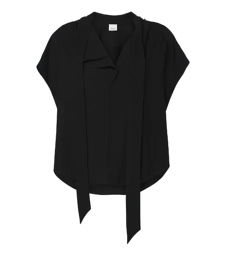 Selene tie-neck crêpe blouse