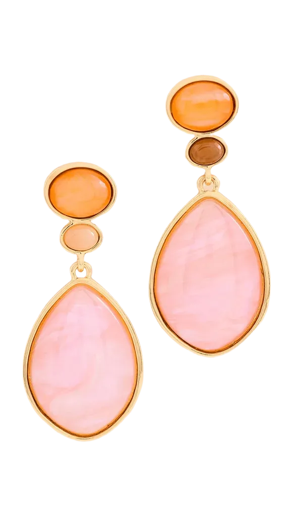 Colored Two-Tone Teardrop Drop Earrings