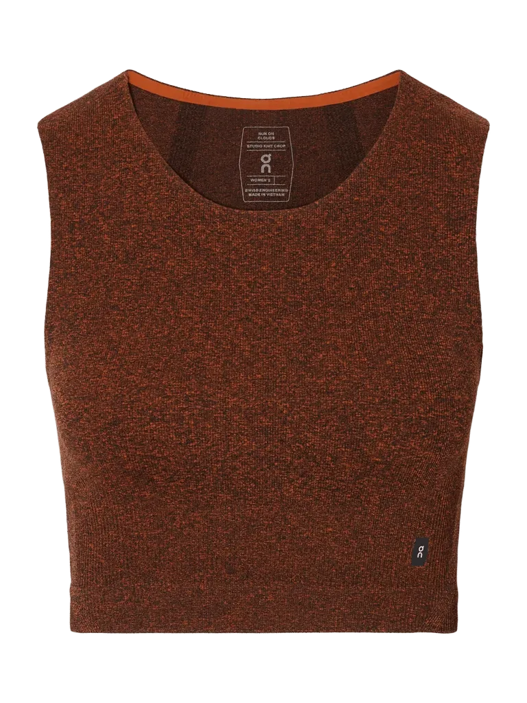 Studio cropped ribbed stretch-knit top