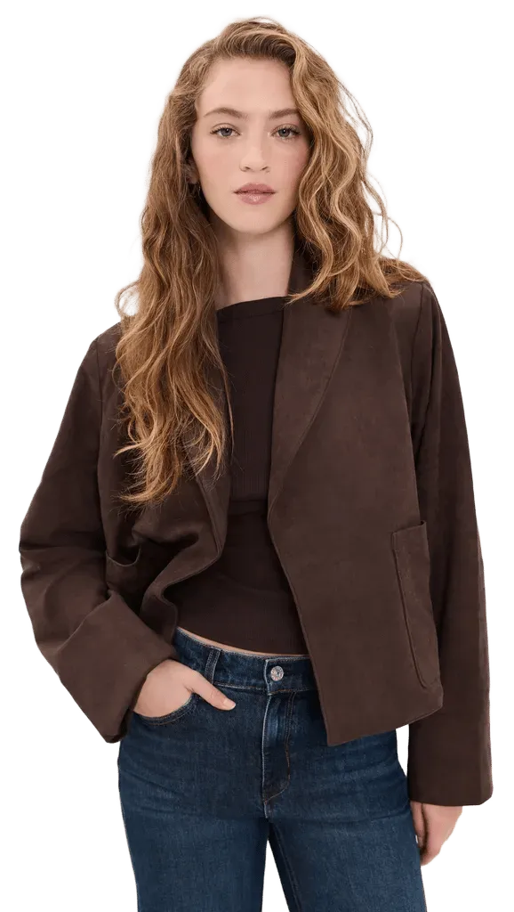 Splendid X Cella Jane Crop Icon Faux Suede Coat