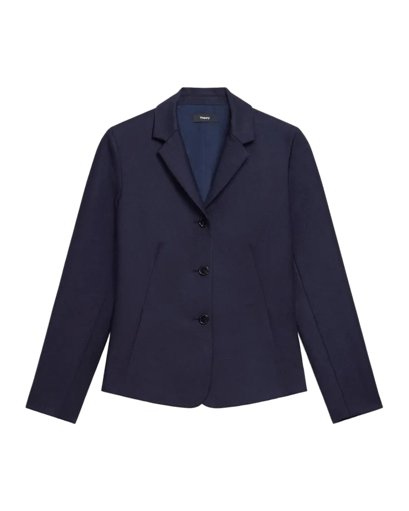 Fitted Three-Button Blazer in Sleek Flannel