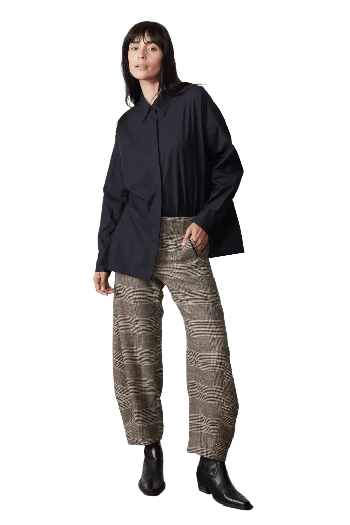 The Uptown Loose Barrel Plaid Pants