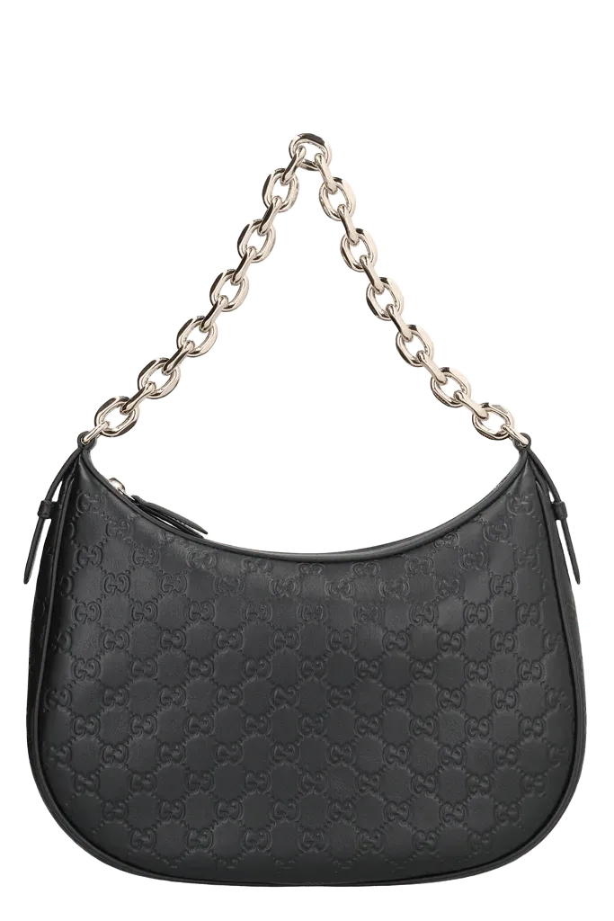 Gucci GG Emblem Shoulder Bag — Black