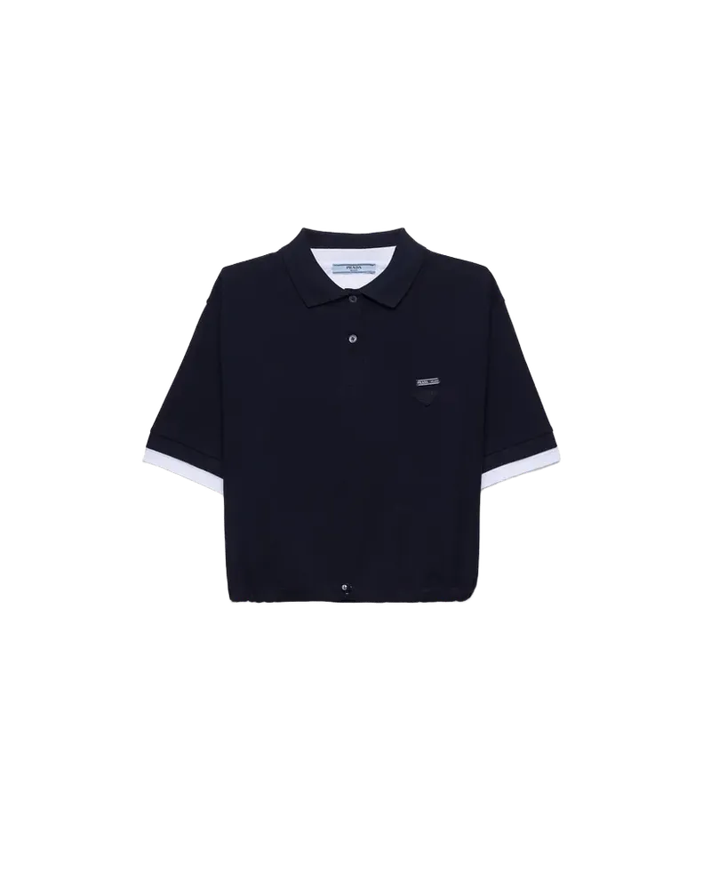 Piqué and jersey polo shirt