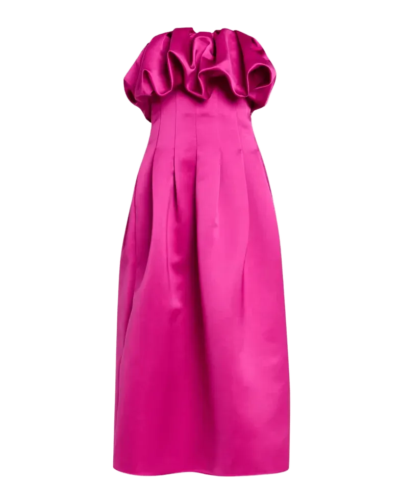Cosima Strapless Satin Tea-Length Dress