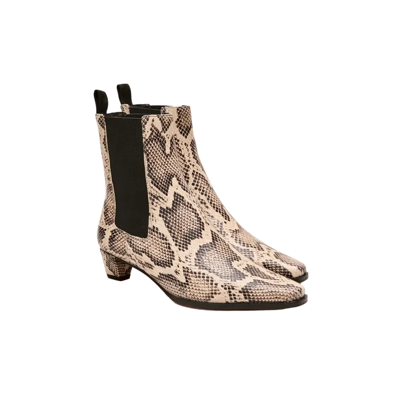 Chelsea pull-on boots in snake-embossed leather