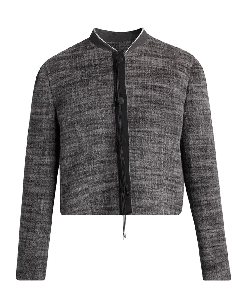 Textured Cropped Wool-Blend Jacket
