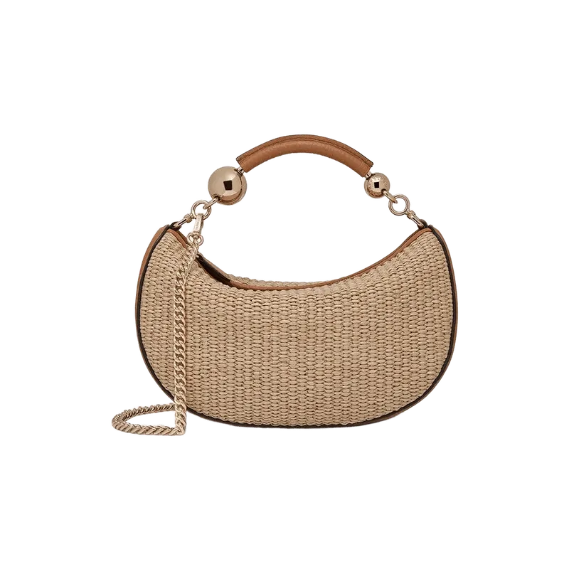 Crescent Moon Mini - Tan/Natural Raffia