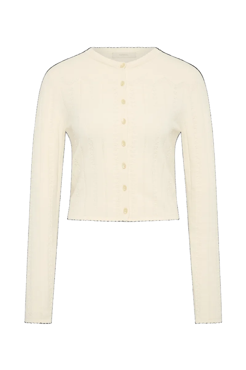 Selly Cardigan Maja Pointelle Vintage White