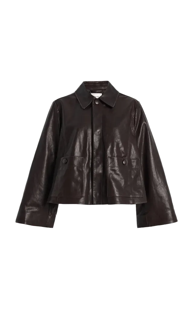 The Paper Leather Mini Swing Jacket