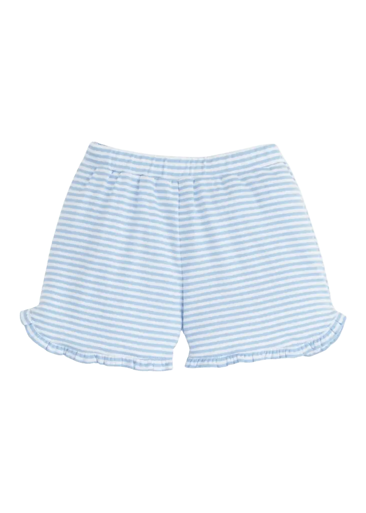 Tulip Knit Shorts - Light Blue Stripe