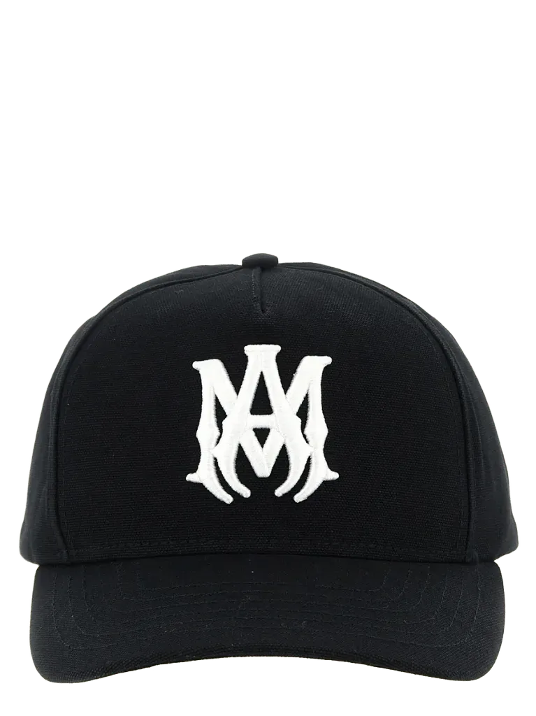 Amiri AM342648BM Embroidered MA Monogram Baseball Cap — Black
