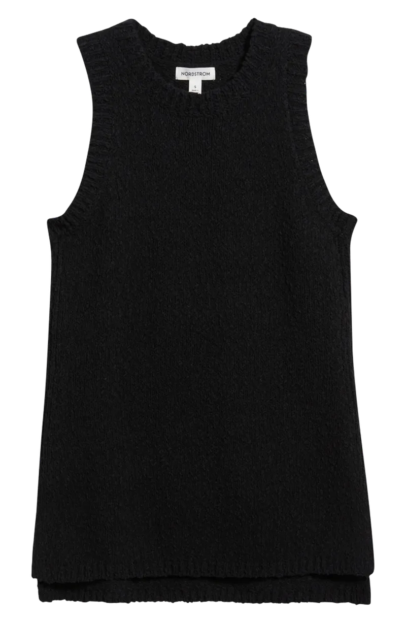 Textured Cotton Sweater Tank