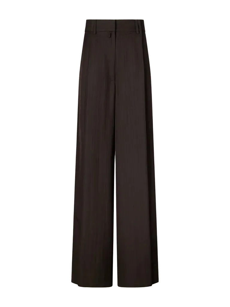 Pinstriped crepe wide-leg pants