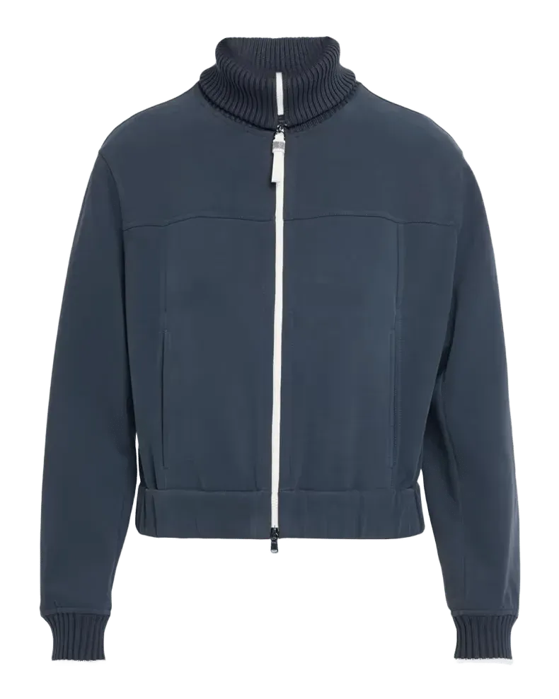 Smooth Cotton Fleece Track Jacket