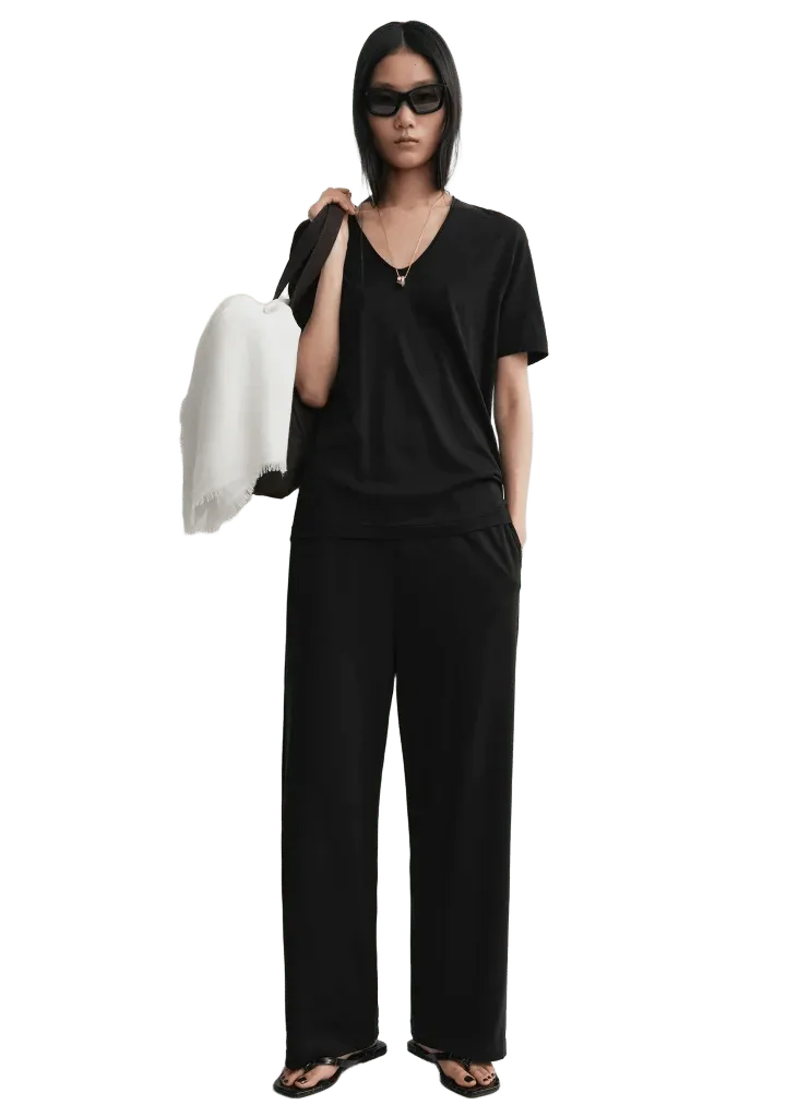 Cotton silk tee black