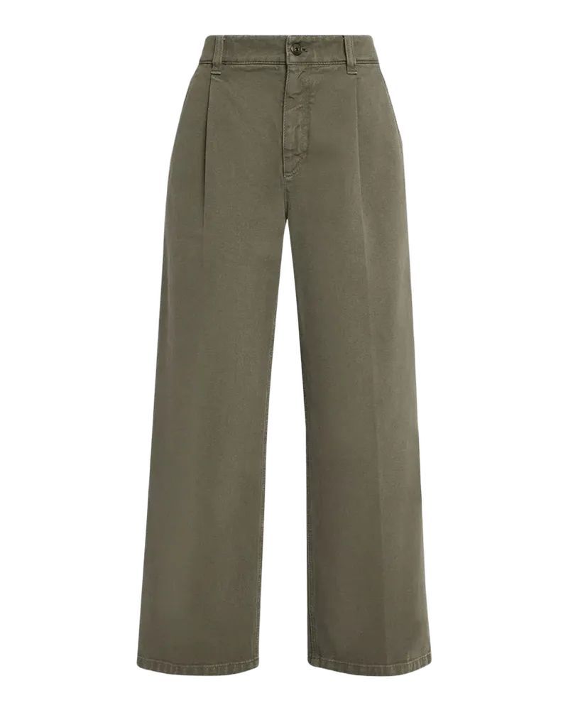 Brunello Cucinelli Garment Dye Straight-Leg Ankle Pants