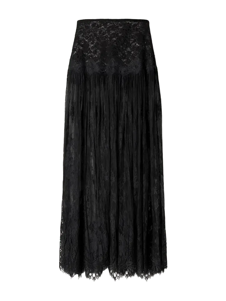 Giorgine scalloped lace midi skirt
