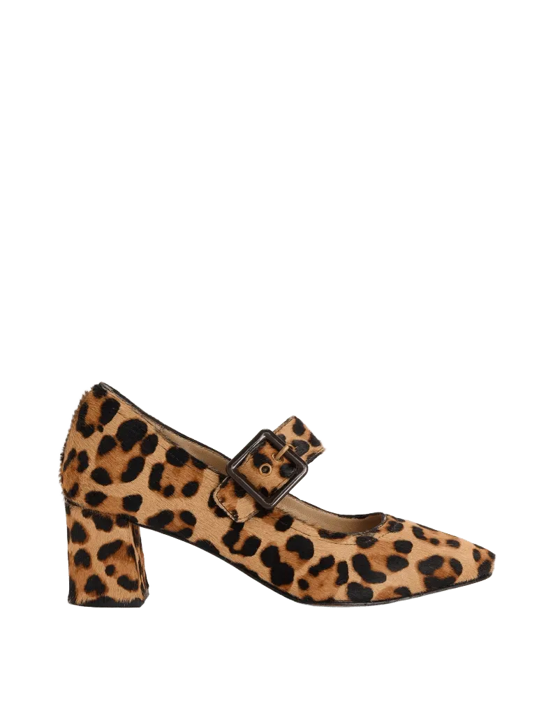 Buckle Strap Block Heels-Classic Leopard