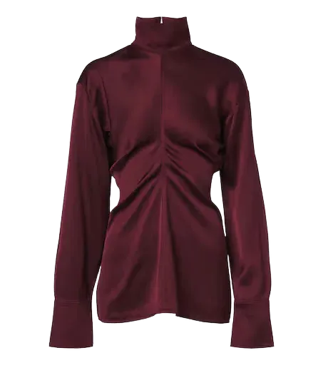 Slouch draped crêpe satin blouse
