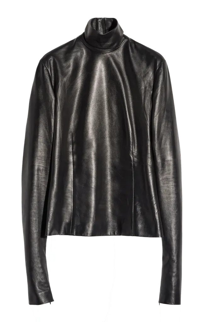 Turtleneck Nappa Leather Top